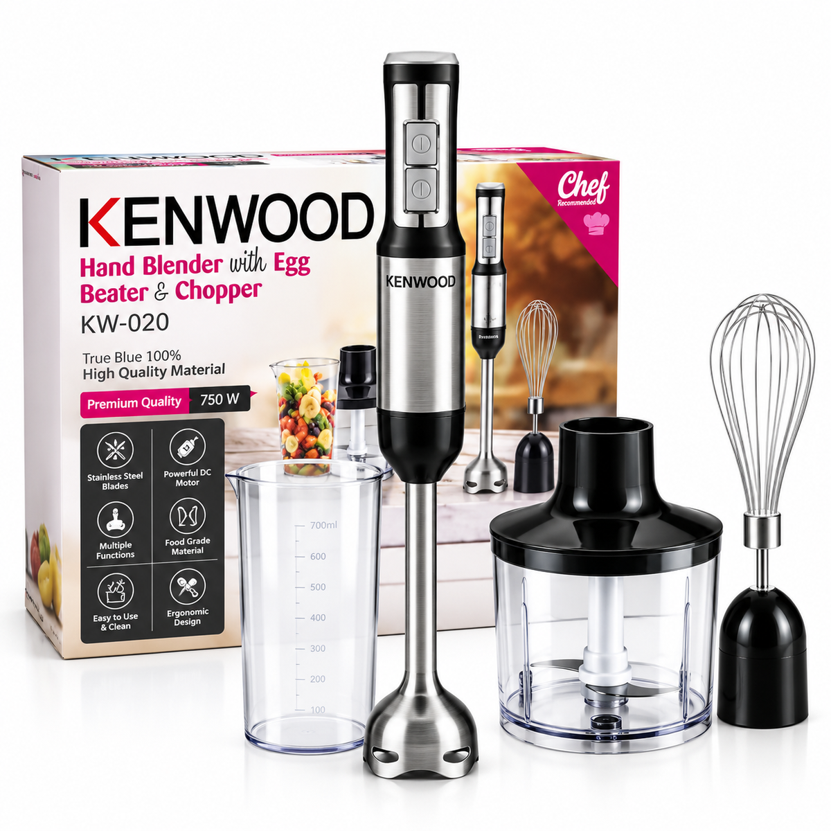 Kenwood 3-in-1 Hand Blender Set | With Egg Beater & Chopper Hand Stick